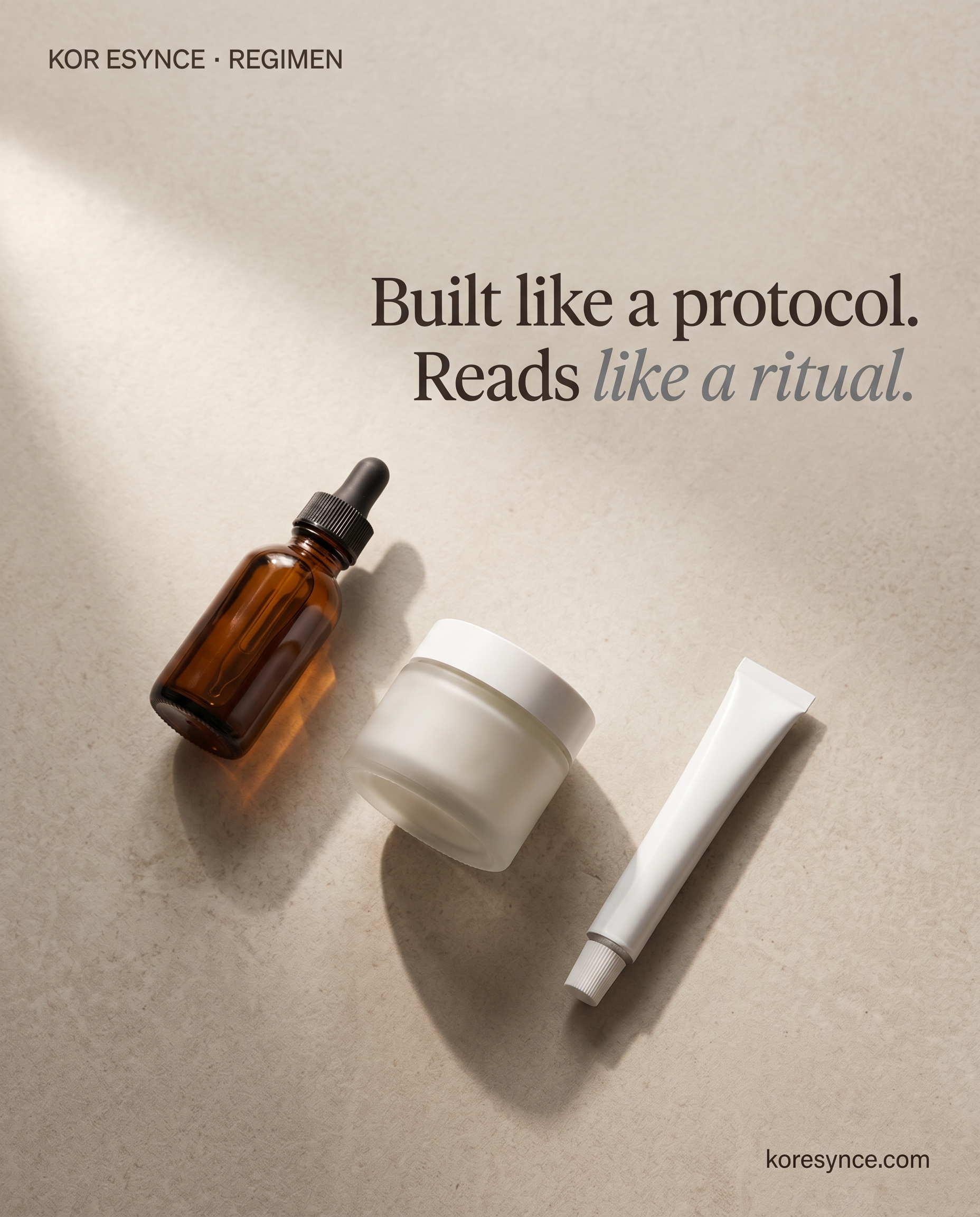Kor Esynce ad — Built like a protocol. Reads like a ritual.